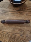 Antique Handmade Extra Large Dark Walnut Rolling Pin With Round Knob Handles 20 