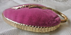 Vintage Pink Velvet Heart Leaf Figural Pin Cushion Sf Sam Fink