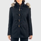 Alpine Swiss Duffy Womens Wool Blend Toggle Coat Removable Faux Fur Hood