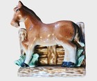 Vintage Pottery Horse Planter Brown Rustic Farmhouse Decor 4 25 Inch Tall