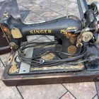 Vintage 1930 Singer Sewing Machine Locking Bentwood Case Key Knee Control