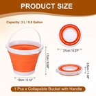 Collapsible Bucket 0 8 Gallon  3l  Small Foldable Bucket With Handle Orange