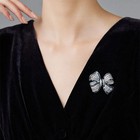 Rhinestone Bow Brooch Pin - Vintage Blue Crystal Lapel Accessory For Women 