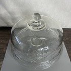 Vintage Clear Glass Cake With Dome Lid-heat Resistant-floral Pattern 2 Piece Set