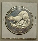 1999 Latvia 1 Lats  european Mink  Proof Silver Coin - Y 45