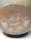 Vintage Turkish Dallah Coffee Pot Silver Over Copper 14  Tall Engraved