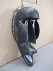 Vtg Handcrafted African Art Wood Open Mouth Face Head Mask Wall Hanging 17   e 