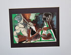 Pablo Picasso  painter And Model   Matted Offset Color Lithograph 1971