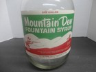 Mountain Dew Soda Fountain Syrup Paper Label 1 Gallon Jug Clear Glass Hillbilly