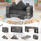 12 Pcs Modular Kids Play Couch  Convertible Kids Toddler Sofa  Diy Creative Kid