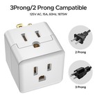 3pk  3 Outlet Extender Indoor Grounded Ac Power Wall Tap Travel Adapter Plug