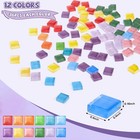 432 Pcs Glass Mosaic Tiles 12 Colors 10mm Glass Pieces With Storage Box