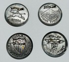 Vintage 1950s Kellogg   s Cereal Premium Tin Pinback Badges Us Insignia Lot Of 4