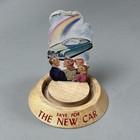 Vintage Vic Moran The Bubble Bank Save For The New Car Rare Glass Coin Bank