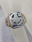 Vintage Mens 14k Gold Free Mason Symbolic Ring Sz 8- 9 35g Yellow   White Gold