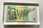 Encased Australia 2 Dollars Bank Note 1966-1988 In Excellent Condition
