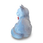Vintage White Grey Lying Persian Cat Figurine Red Bow Tie Blue Eyes Porcelain