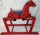 Antique 1940s Wonder Horse Red Wooden Spring Rocking Horse Ride On Toy Usa