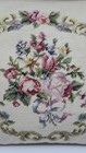 Rose Bouquet Floral Needlepoint Pillow Shabby Chic Flowers Scrolls 16  Square