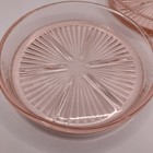 3 Vtg Federal Pink 1930s Depression Glass Art Deco Starburst Drink Coasters Dish