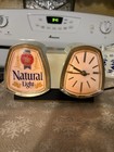 Vintage Anheuser Busch Natural Light Beer Clock   Light Cash Register Sign Works