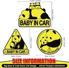 Baby On Board Panda Car Magnet 3-pack  Reflective Safety Sign For Car Bumper Or