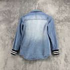 7 For All Mankind Shirt Youth Small Blue Denim Pearl Snap Western Cowboy Boys