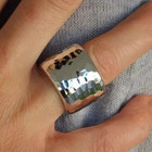 925 Sterling Silver  Solid Silver  Band Ring  Unisex  Hammer Wide Band Ring