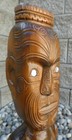 Maori Ethnographic Standing Tiki Hei Figure Signed 1974 Tribal Art New Zealand