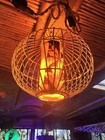 New Rattan Lamp  W flame Led Synthetic Hawaiian Tapa Cloth Smokin Tikis Oceanic