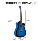 41  Beginner Acoustic Guitar Set - Steel String Dreadnought Cutaway Tuner Blue