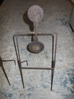 Lots Of 2 Vintage Primitive Cast Iron Twist Spinner Shooting Target Ground Stand