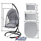 Foldable Hanging Egg Chair Outdoor Patio Hammock Swing Cushion Seat Canopy Stand