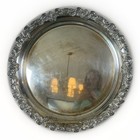Rare Huge 21 Vintage Hotel Silver Serving Tray Large Round Wedding Cake Stand
