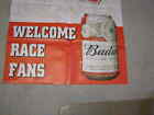 New Nascar Welcome Race Fans Budweiser Banner Sign Beer Man Cave