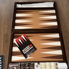Crisloid Backgammon 1 5  Bakelite Brown Swirl   White Swirl Complete  Game New