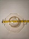 Set Of 2 Vintage Pink Depression Glass Serving Trays Octagon W  Handles 9    8 