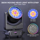 380w Zoom Moving Head Stage Light Rgbw Dmx Led Wash Lighting For Dj Disco Party
