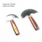 Professional Half Rounded Leather Craft Knife Wood Handle Cutting Skiving Tool