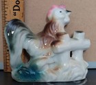 Vintage Rooster Chicken By A Fence Ceramic Figurine Made In Japan