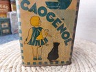 Antique Metal Box Caogenol Coffee 750g Art Deco Salon-de-provence Girl Cat