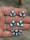 Sterling Silver Golden Hills Turquoise Cluster Bar Drop Adj Necklace  925