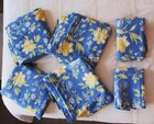 Laura Ashley Curtains Drapes 6 Pc Yellow Green   Blue Floral 86  L Cotton Lined