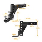 2  Receiver Trailer Hitch Ball Mount 9-1 2  Drop Tow Hitch Adjustable 7500lb