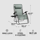 Four Seasons Courtyard Sunny Isles Xl Steel Zero Gravity Chair  Green  3 Pack 