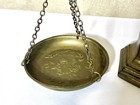Antique Cast Brass Balance Scale Hanging Pan Merchant Apothecary Decor 11    Tall