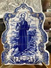 Vintage Azulejos Portuguese Decorative Tile Of Saint Francis