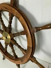 36  Brass Nautical Big Ship Wall Steering Wheel Wooden Antique Teak Pirate Ship