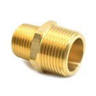 1 2  X 3 4  Npt Male Brass Hex Nipple Reducer Pipe Fitting Air Fuel Water Fa819