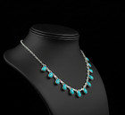 Turquoise Gemstone 925 Sterling Silver Handmade Gift Necklace 18 